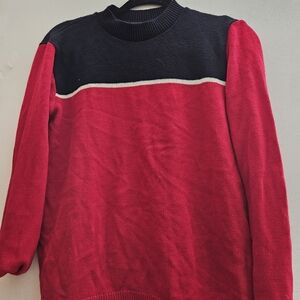 Forever 21 Red and Black Crew Neck Sweater